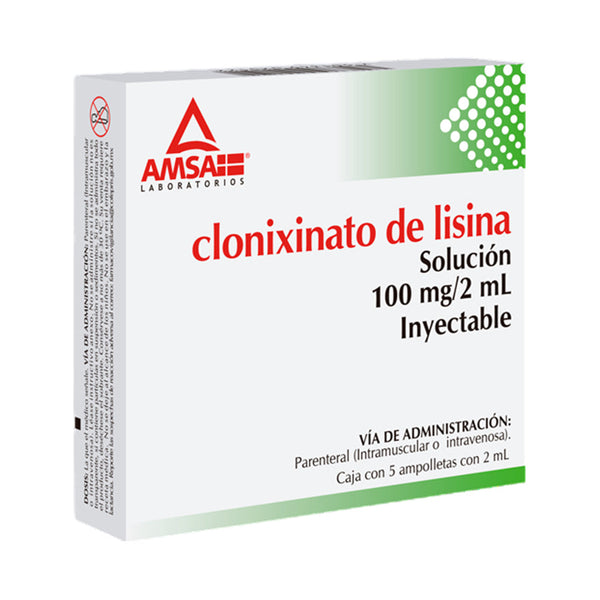 CLONIXINATO DE LISINA 100MG/2ML SOLUCIÓN CAJA C/5 AMPOLLETAS – Regiofarma