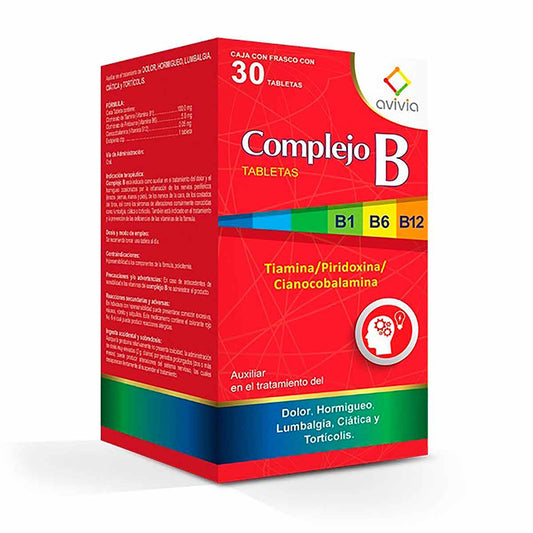 COMPLEJO B (TIAMINA/PIRIDOXINA/CIANOCOBALAMINA) C/30 TAB